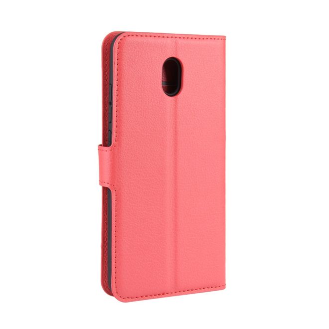 Xiaomi Redmi 8A Handy Hülle - Litchi Leder Bookcover Series - rot