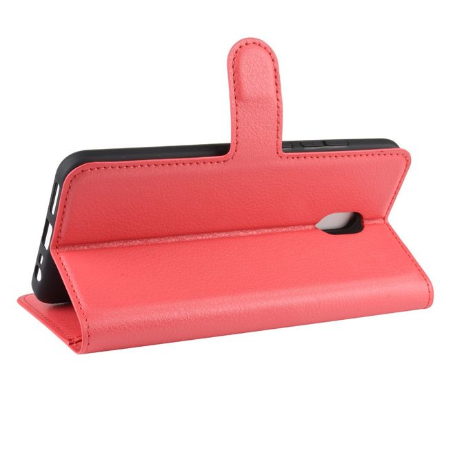 Xiaomi Redmi 8A Handy Hülle - Litchi Leder Bookcover Series - rot