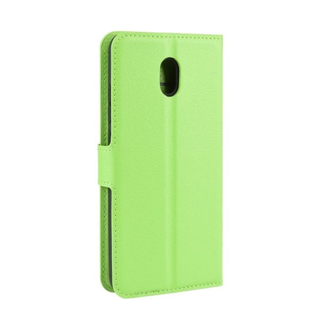 Xiaomi Redmi 8A Handy Hülle - Litchi Leder Bookcover Series - grün