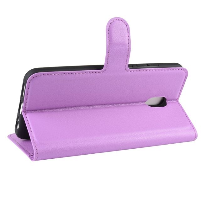 Xiaomi Redmi 8A Handy Hülle - Litchi Leder Bookcover Series - purpur