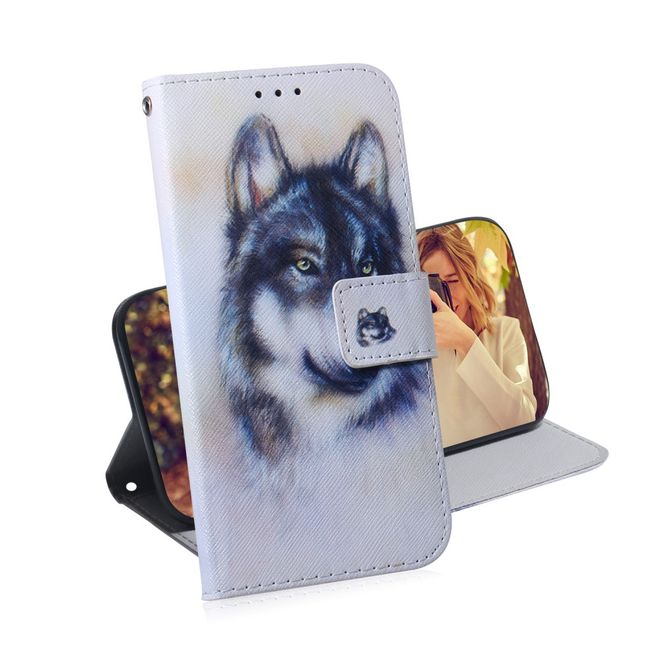Xiaomi Redmi 8A Handy Hülle - Leder Bookcover Image Series - Husky