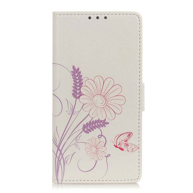 LG K20 (2019) Handy Hülle - Leder Bookcover Image Series - schlichte Blumen
