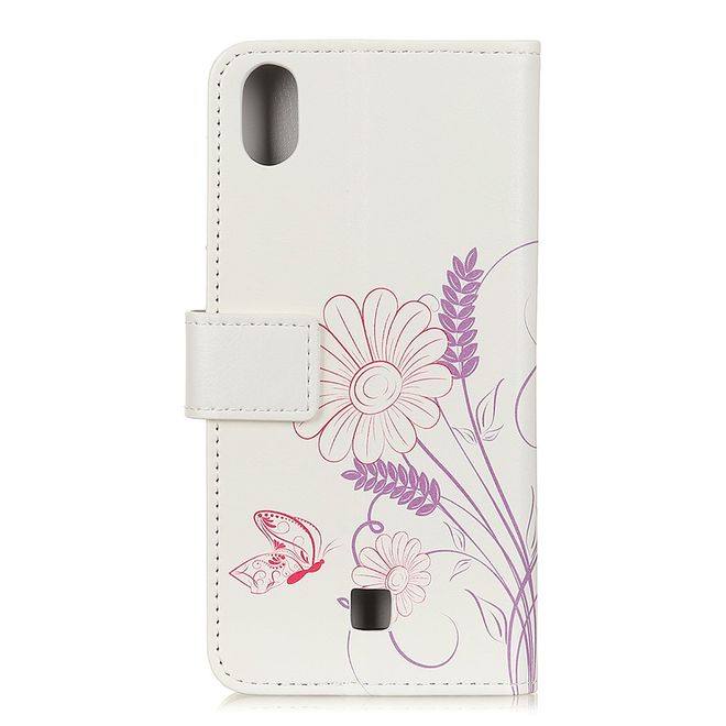 LG K20 (2019) Handy Hülle - Leder Bookcover Image Series - schlichte Blumen