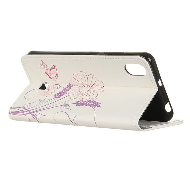 LG K20 (2019) Handy Hülle - Leder Bookcover Image Series - schlichte Blumen