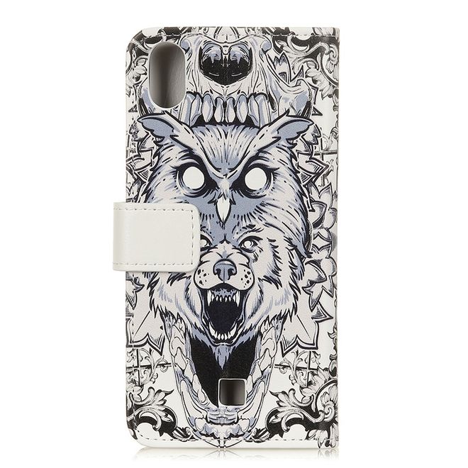 LG K20 (2019) Phone Case - Leather Bookcover Image Series - Abstract Owl