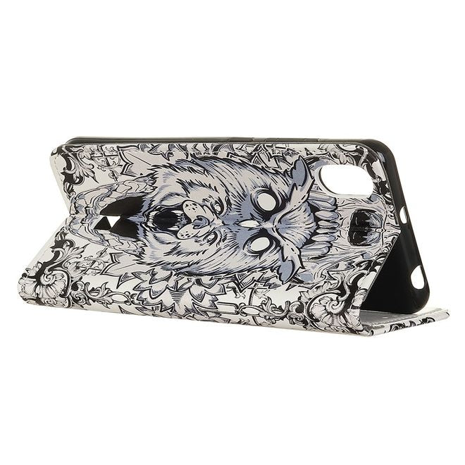 LG K20 (2019) Phone Case - Leather Bookcover Image Series - Abstract Owl