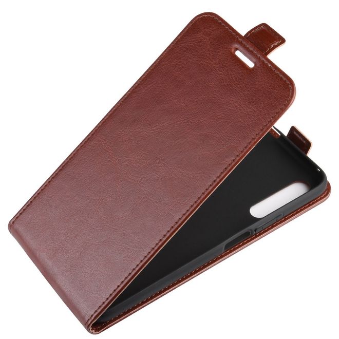Huawei Honor 9X Handyhülle - Crazy Horse Leder Flipcase - vertikal - braun