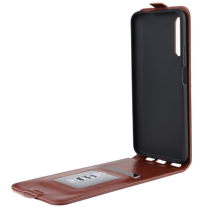Huawei Honor 9X Handyhülle - Crazy Horse Leder Flipcase - vertikal - braun