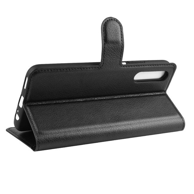 Huawei Honor 9X Handy Hülle - Litchi Leder Bookcover Series - schwarz