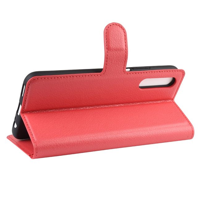 Huawei Honor 9X Handy Hülle - Litchi Leder Bookcover Series - rot