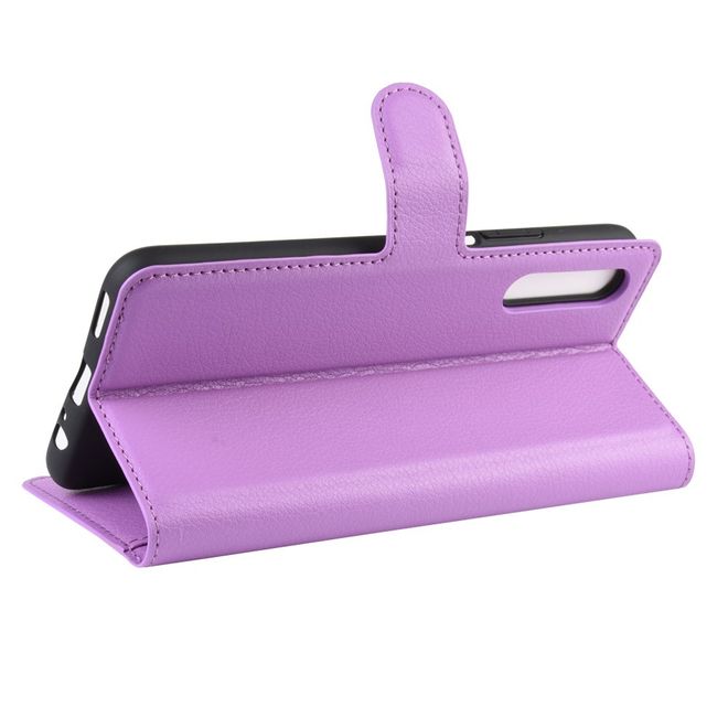 Huawei Honor 9X Handy Hülle - Litchi Leder Bookcover Series - purpur