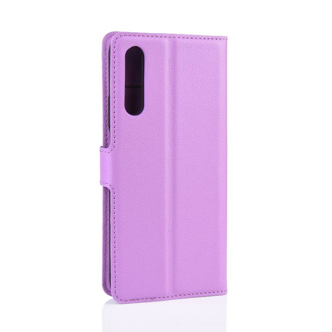 Huawei Honor 9X Handy Hülle - Litchi Leder Bookcover Series - purpur