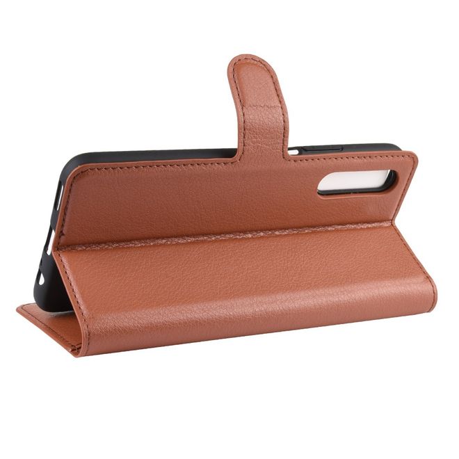 Huawei Honor 9X Handy Hülle - Litchi Leder Bookcover Series - braun