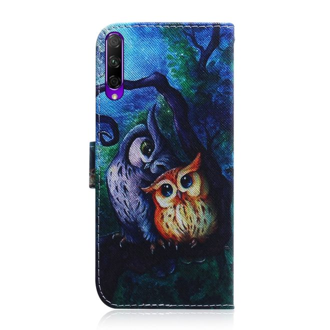 Huawei Honor 9X Handy Hülle - Leder Bookcover Image Series - düstere Eulen