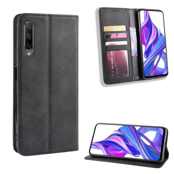 Huawei Honor 9X Phone Case - Vintage III Leather Bookcover Series - Black
