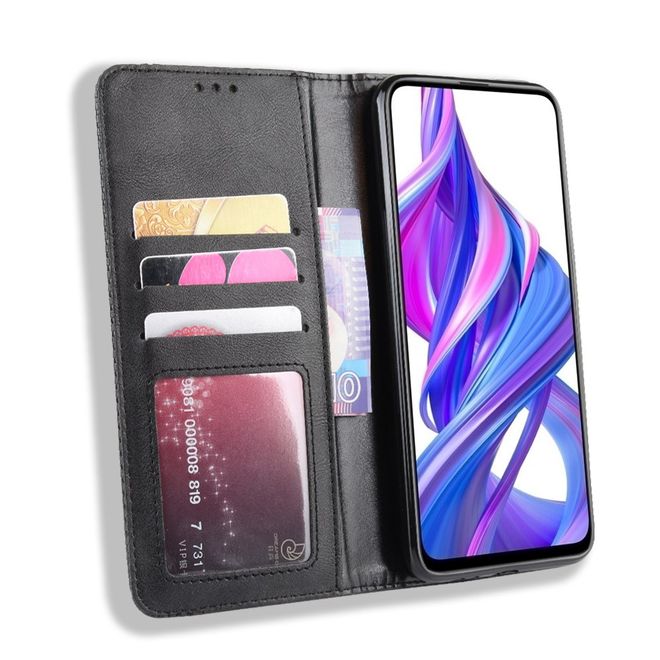 Huawei Honor 9X Phone Case - Vintage III Leather Bookcover Series - Black