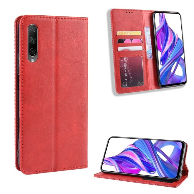Huawei Honor 9X Phone Case - Vintage III Leather Bookcover Series - Red