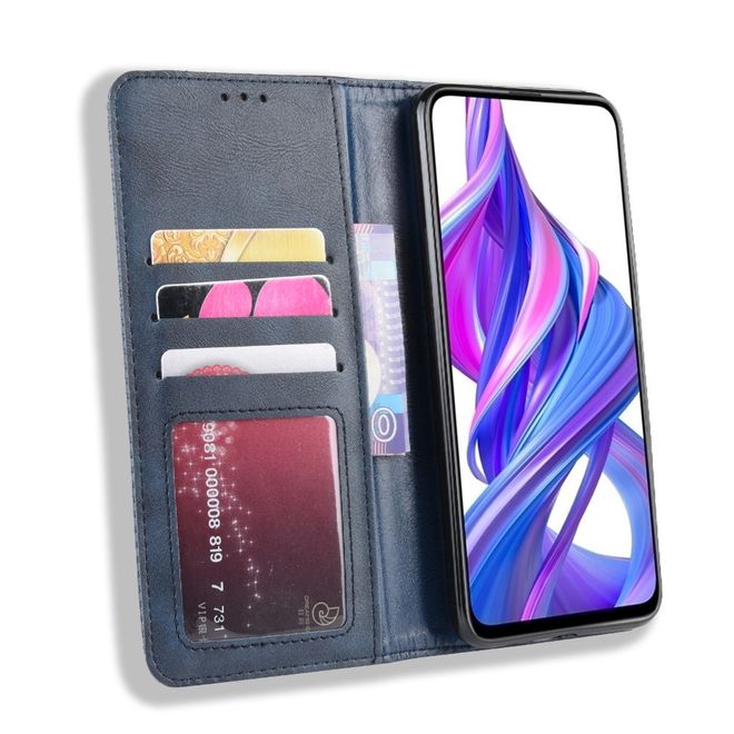 Huawei Honor 9X Phone Case - Vintage III Leather Bookcover Series - Blue