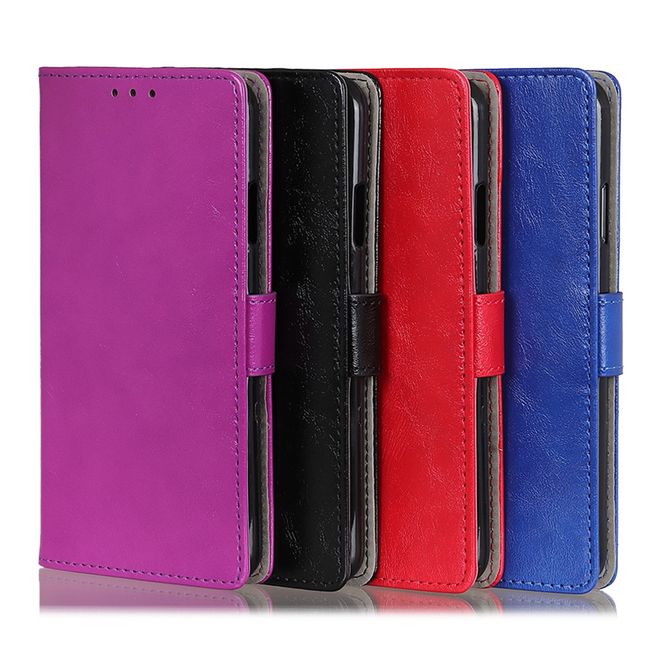 Huawei Honor 9X Handyhülle - Crazy Horse Leder Bookcover Series - purpur