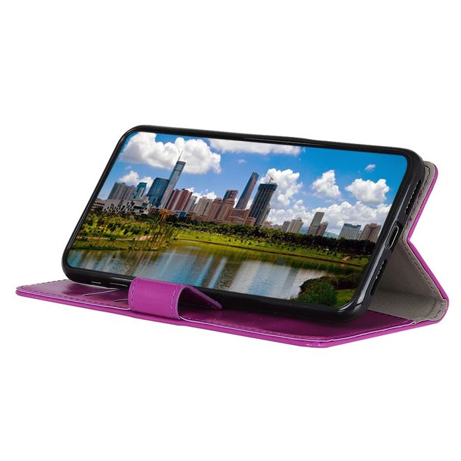 Huawei Honor 9X Handyhülle - Crazy Horse Leder Bookcover Series - purpur