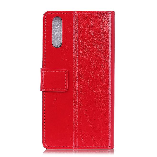 Huawei Honor 9X Handyhülle - Crazy Horse Leder Bookcover Series - rot