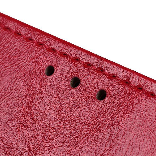 Huawei Honor 9X Handyhülle - Crazy Horse Leder Bookcover Series - rot
