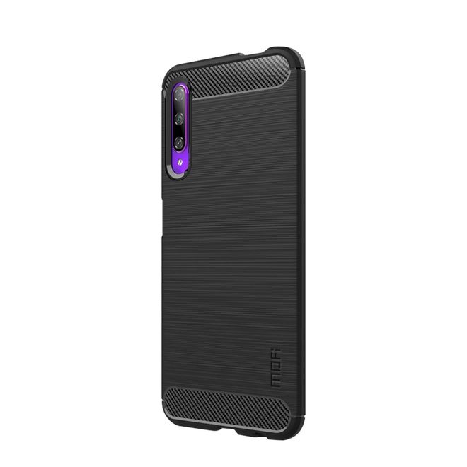 Mofi - Huawei Honor 9X Hülle - TPU Softcase - Carbon Fiber Series - schwarz