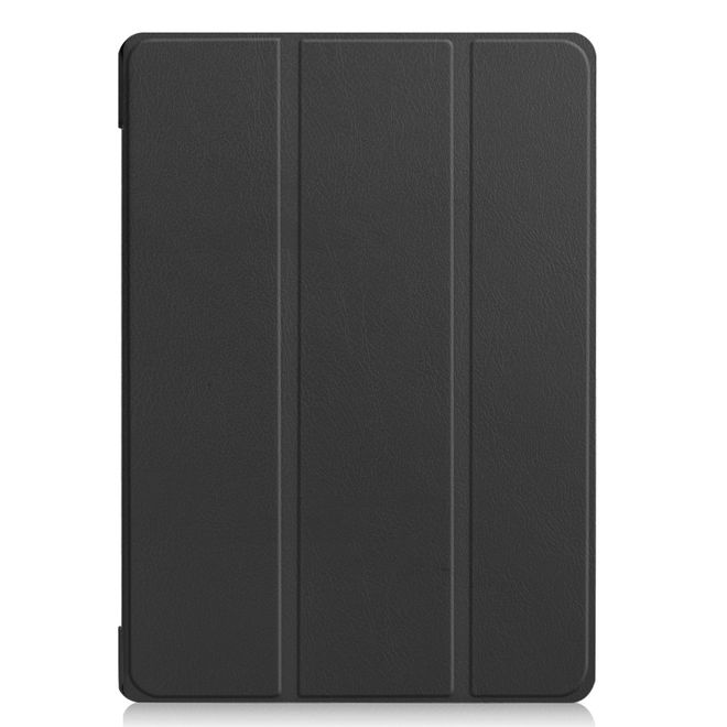 Lenovo Tab E10 Hülle - Dreifach faltbares Leder Case - schwarz