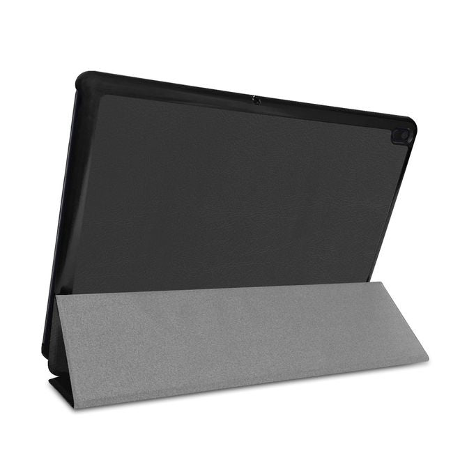Lenovo Tab E10 Hülle - Dreifach faltbares Leder Case - schwarz