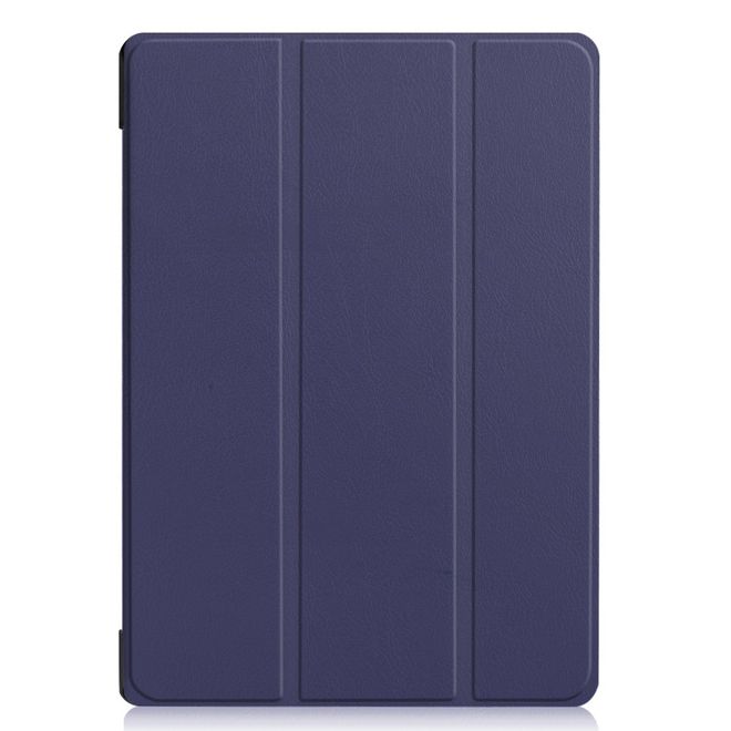 Lenovo Tab E10 Hülle - Dreifach faltbares Leder Case - dunkelblau