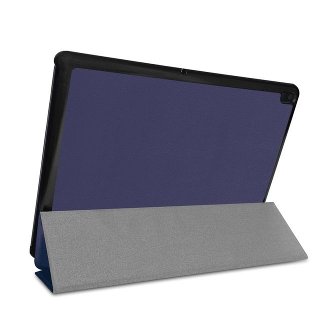 Lenovo Tab E10 Hülle - Dreifach faltbares Leder Case - dunkelblau