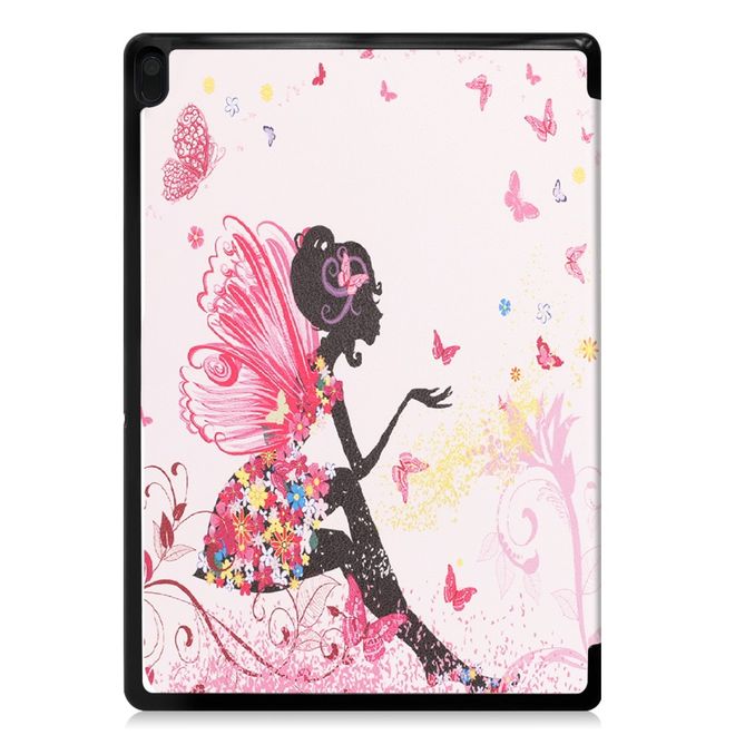 Lenovo Tab E10 Hülle - Dreifach faltbares Case aus Leder - Fee und Schmetterlinge