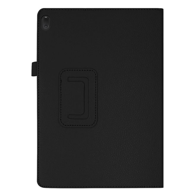 Étui pour tablette Lenovo Tab E10 - Étui en cuir - Motif litchi - Noir