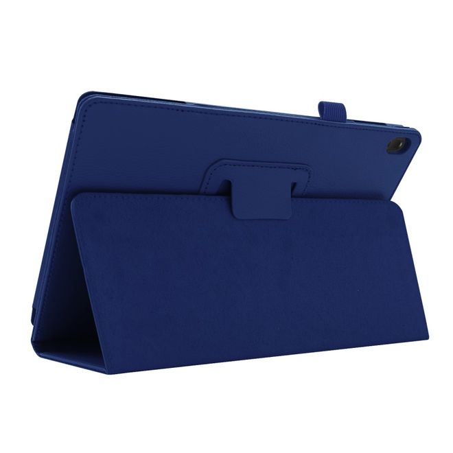Lenovo Tab E10 Tablethülle - Case aus Leder - im Litchi Look - dunkelblau