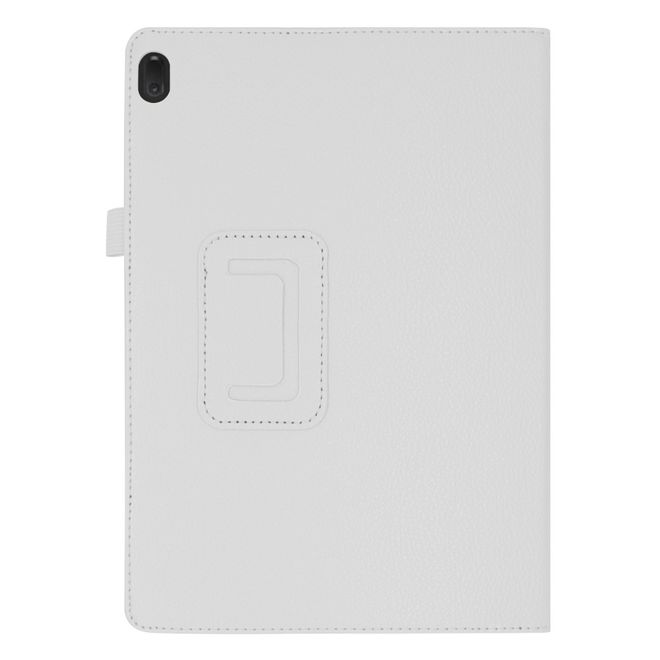 Lenovo Tab E10 Tablet Case - Leather Case - Lychee Look - White