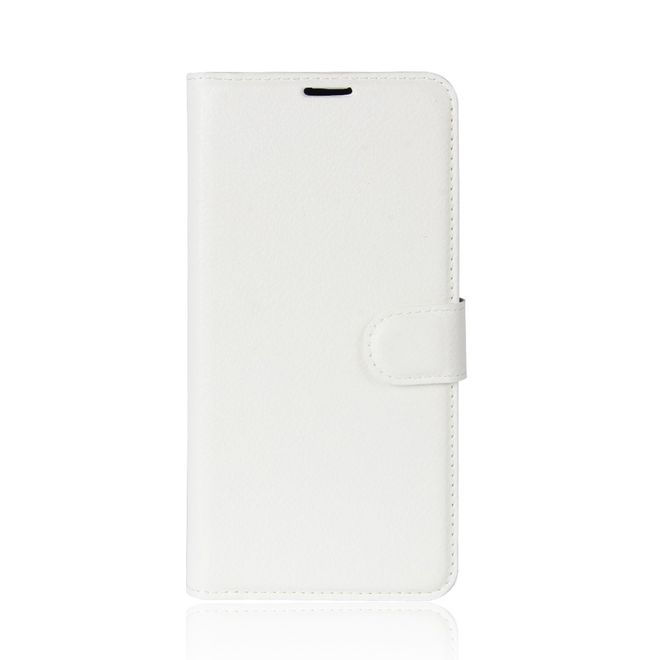 Xiaomi Redmi Note 5 Handy Hülle - Litchi Leder Bookcover Series - weiss