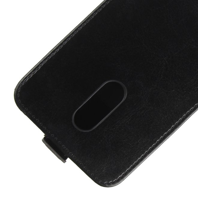 Xiaomi Redmi Note 5 Handyhülle - Crazy Horse Leder Flipcase - vertikal - schwarz