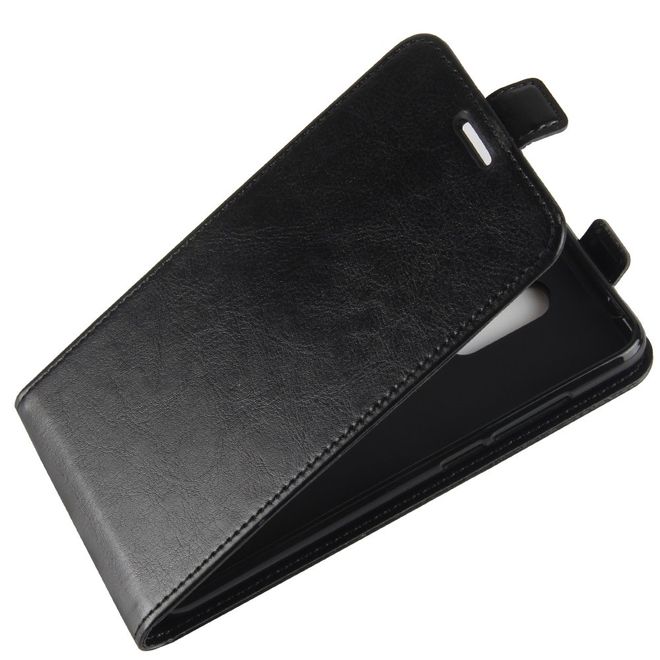 Xiaomi Redmi Note 5 Handyhülle - Crazy Horse Leder Flipcase - vertikal - schwarz