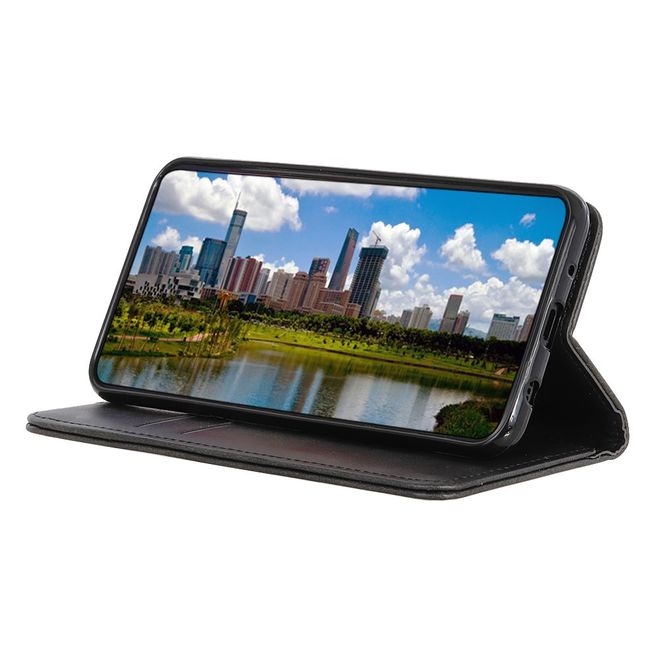 Xiaomi Redmi 8 Handy Hülle - Classic V Leder Bookcover Series - schwarz