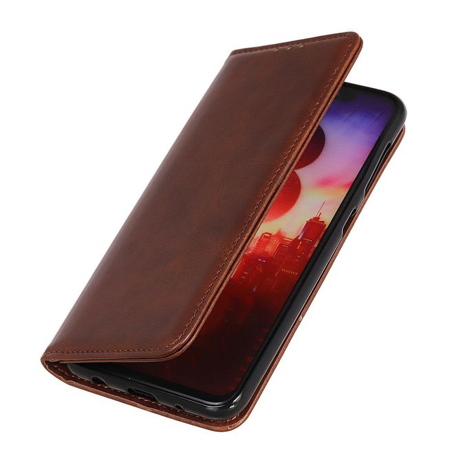 Xiaomi Redmi 8 Handy Hülle - Classic V Leder Bookcover Series - kaffeefarben