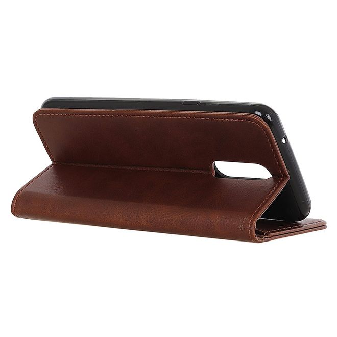 Xiaomi Redmi 8 Handy Hülle - Classic V Leder Bookcover Series - kaffeefarben