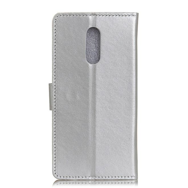 Xiaomi Redmi 8 Handy Hülle - Classic II Leder Bookcover Series - silber