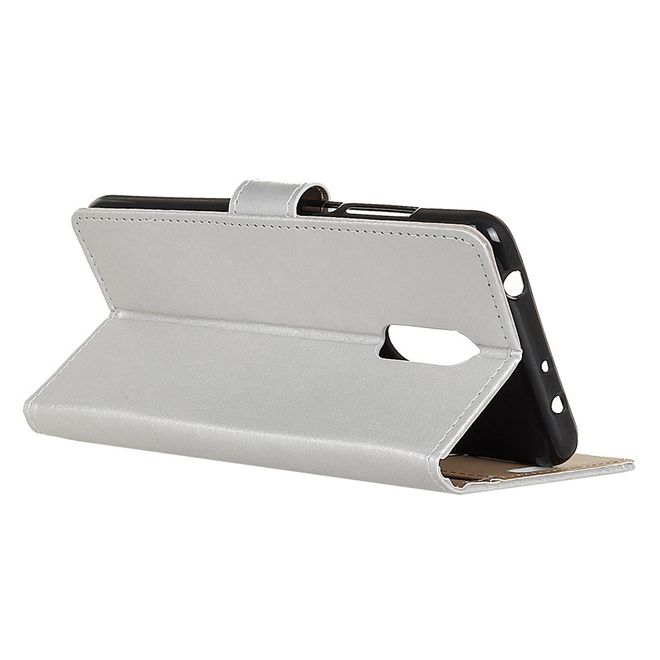 Xiaomi Redmi 8 Handy Hülle - Classic II Leder Bookcover Series - silber