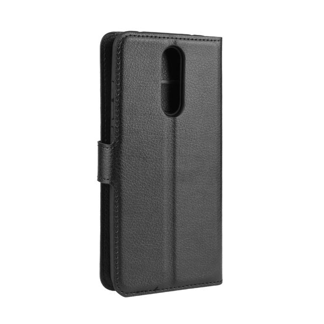 Xiaomi Redmi 8 Handy Hülle - Litchi Leder Bookcover Series - schwarz