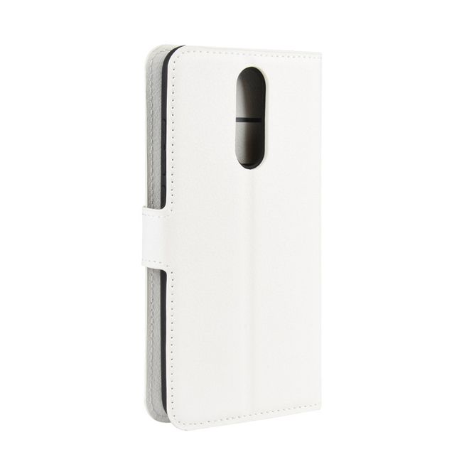 Xiaomi Redmi 8 Handy Hülle - Litchi Leder Bookcover Series - weiss