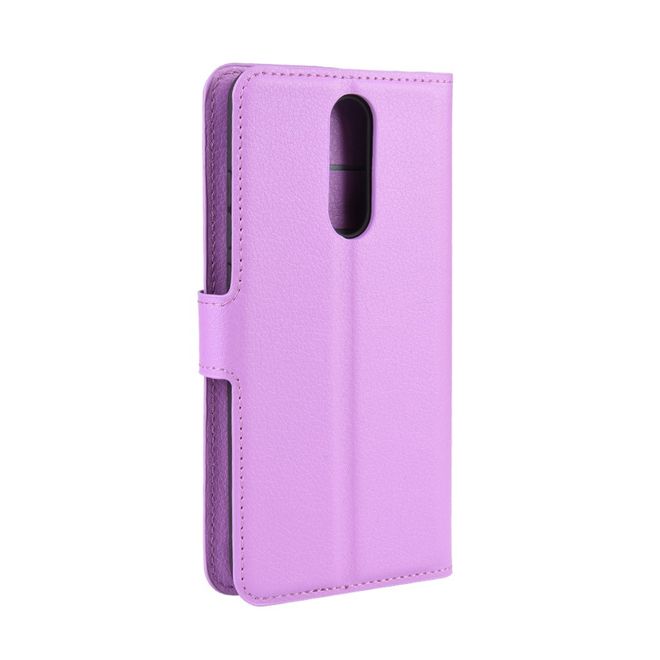 Xiaomi Redmi 8 Handy Hülle - Litchi Leder Bookcover Series - purpur