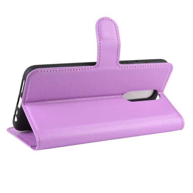 Xiaomi Redmi 8 Handy Hülle - Litchi Leder Bookcover Series - purpur
