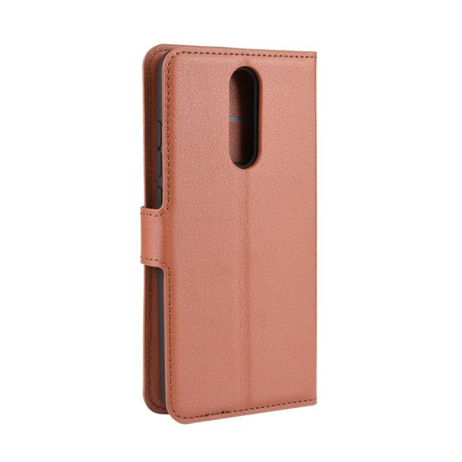 Xiaomi Redmi 8 Handy Hülle - Litchi Leder Bookcover Series - braun