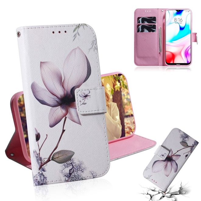 Xiaomi Redmi 8 Handy Hülle - Leder Bookcover Image Series - schöne Blume