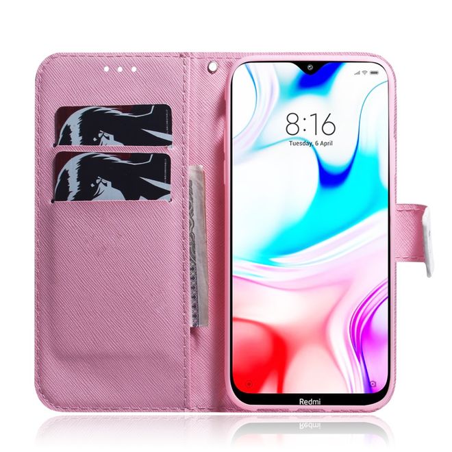 Xiaomi Redmi 8 Handy Hülle - Leder Bookcover Image Series - schöne Blume